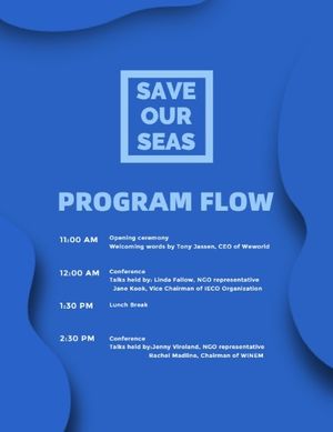 environment, protection, protect, Blue Save Our Seas Program Template