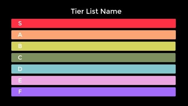 grid, sheet, ranking, Black Blank Tier List Youtube Thumbnail Template