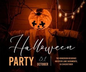 spooky, fun, life, Horror Happy Halloween Party Facebook Post Template