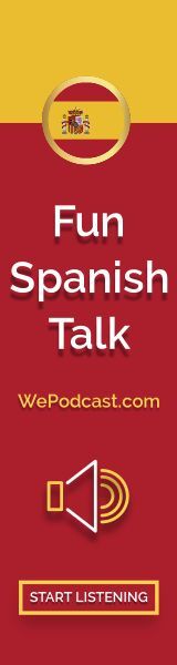 learning, loudspeaker, language, Spanish Talk Podcast Wide Skyscraper Template