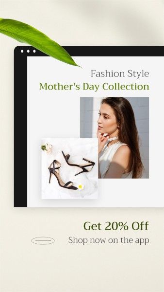 mothers day, mother day, promotion, Green Web Organic Fashion Mother's Day Sale Instagram Story Template