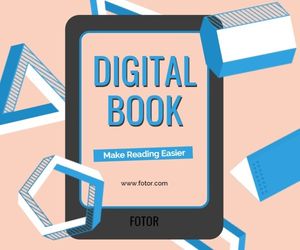 reading, gadget, sale, E-book Website Ads Medium Rectangle Template