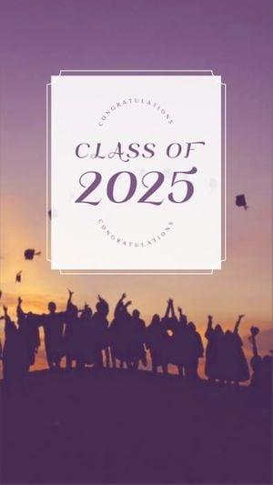 congratulations, students, education, Dark Purple Simple Graduation Instagram Story Template