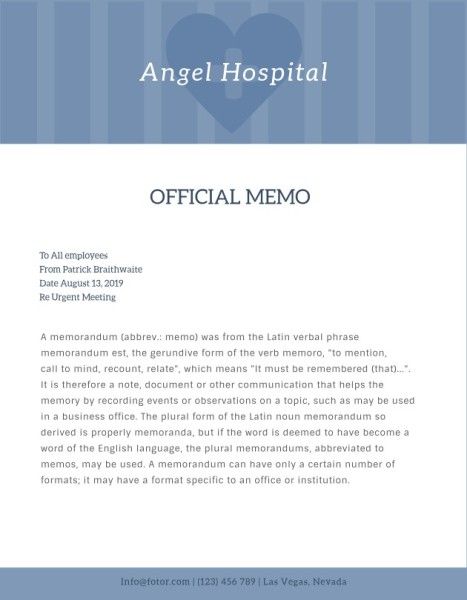business, official memo, work, Blue And White Background Memo Template