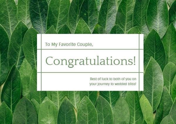 congrats, photo, post card, Green Plant Congratulations Wishes Postcard Template