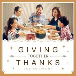 thanks giving, food, gourmet, Thanksgiving Day Feast Instagram Post Template