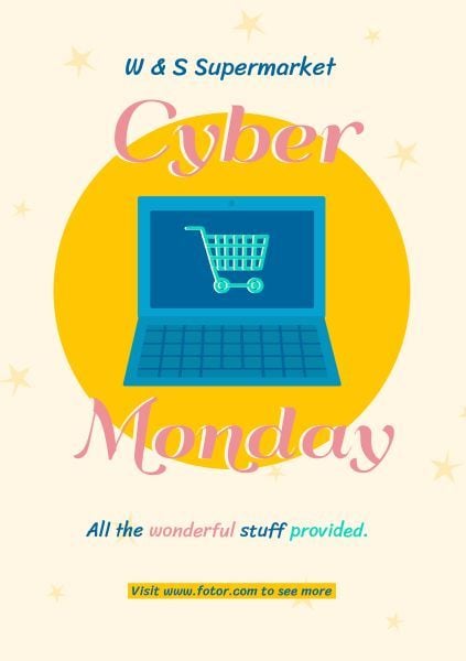 promotion, shop online, commodity, Shopping Cyber Monday Super Sale Flyer Template