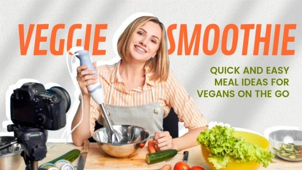 veggie, vlogger, youtuber, Food Youtube Social Media Banner Youtube Thumbnail Template