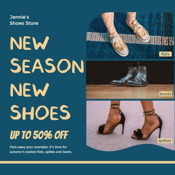 shoes, fashion, beauty, Fall Season Shoe Sales Instagram Post Template