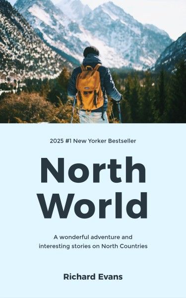 travel, explore, backpacking, Blue Simple North World Adventure Book Cover Template
