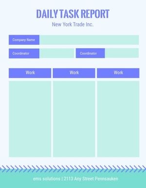 task, list, simple, Light Boardered Modern Company Business Daily Report Template