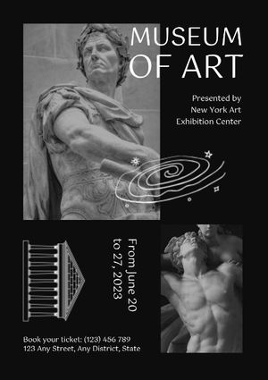 exhibition, center, artistic, Black Museum Of Art Poster Template