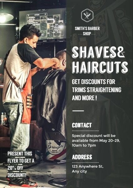 repair, beard, men, Black Barber Shop Poster Template