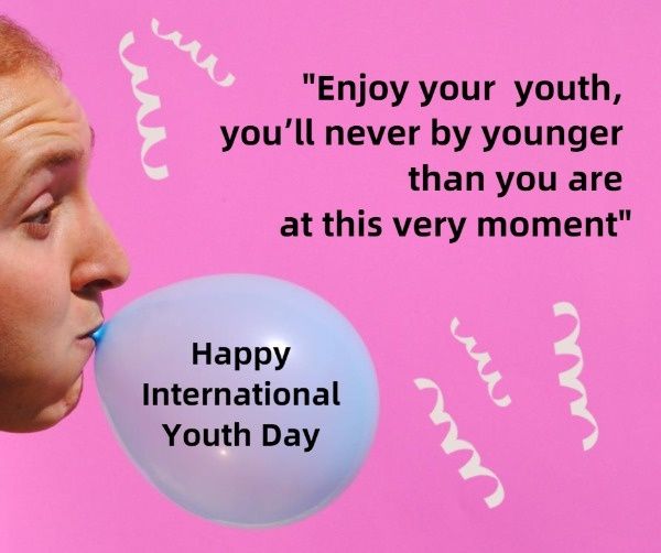 international youth day, adolescence, teenager, Pink National Youth Day Facebook Post Template