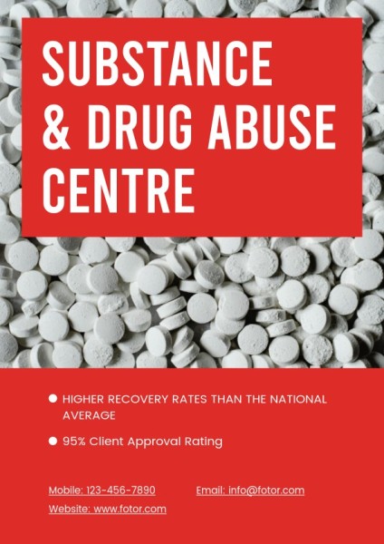 Red Substance And Drug Abuse Flyer