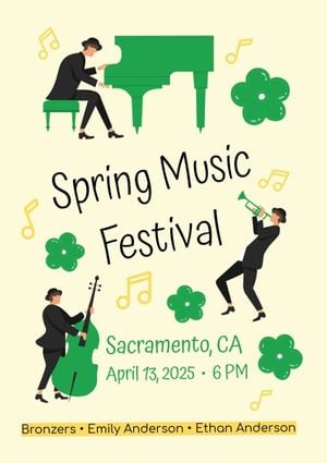 Green Spring Music Festival Poster Template