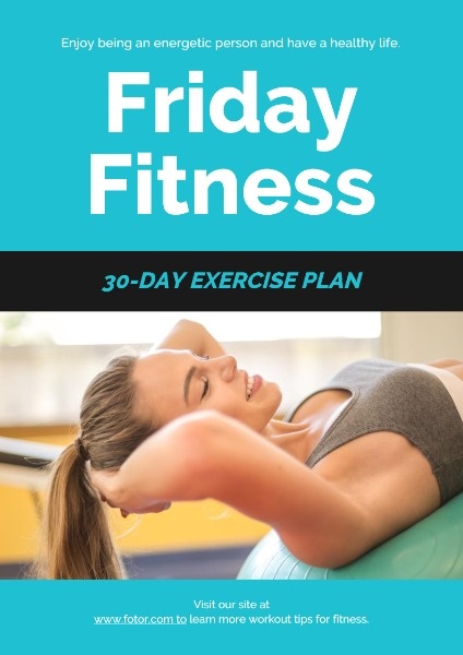 Blue Fitness Plan Poster