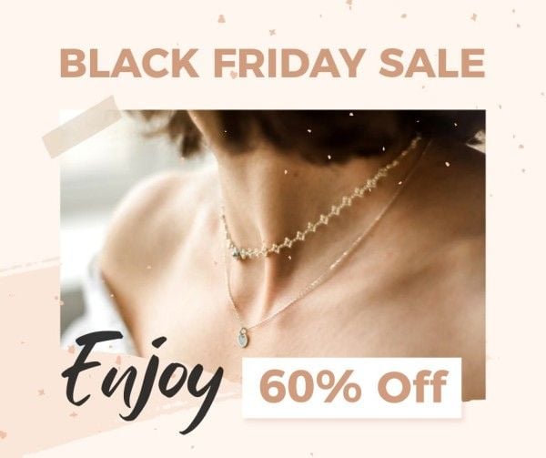 discount, necklace, advertising, Black Friday E-commerce Online Shopping Branding Promotion Sale Facebook Post Template