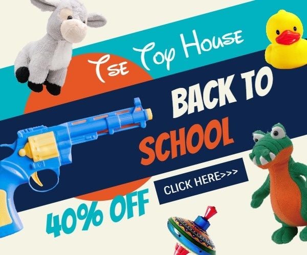 sale, discount, store, Back To School Toy Online Banner Ads Large Rectangle Template