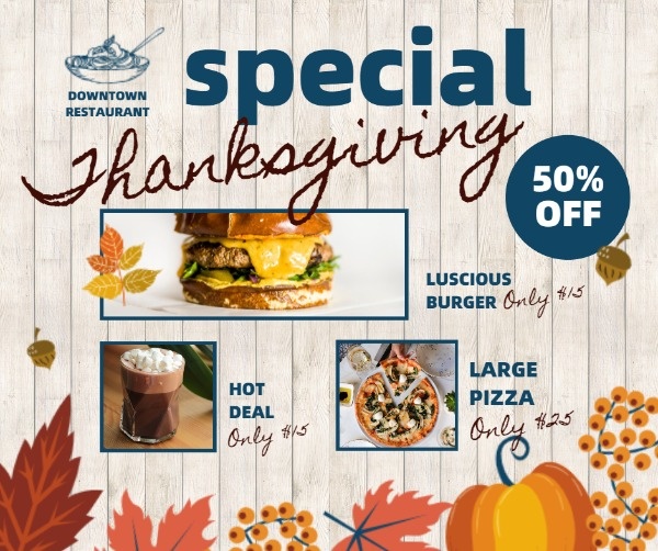 Thanksgiving Fast Food Special Offer Facebook Post