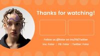 video, ending cover, subscribe, Orange Thanks For Watching Ending Youtube Thumbnail Template