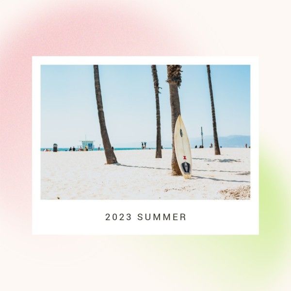 photo, photo collage, simple, Pastel Gradient Minimalist Summer Holiday Instagram Post Template