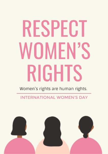Cute Pink Girls Women's Right Poster