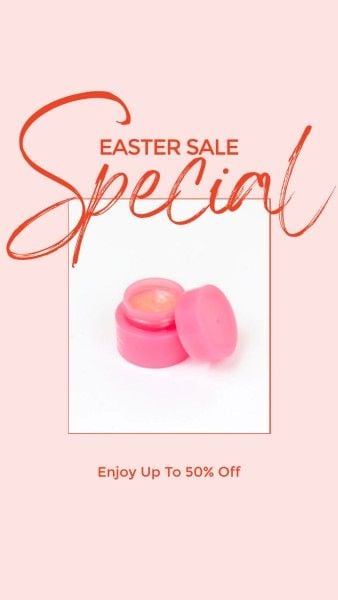 promo, discount, promotion, Peachy Pink Clean Special Easter Sale Instagram Story Template