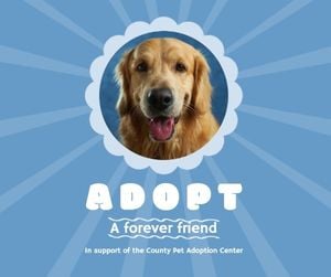 Blue Adoption Center Facebook Post Template and Ideas for Design | Fotor