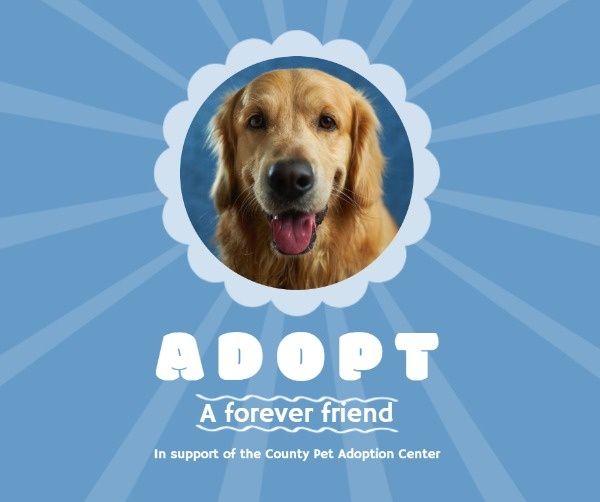 agency, wildlife, pet, Blue Adoption Center Facebook Post Template