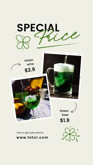 branding, st patricks day, happy st patricks day, Green Saint Patricks Day Beer Promotion Instagram Story Template
