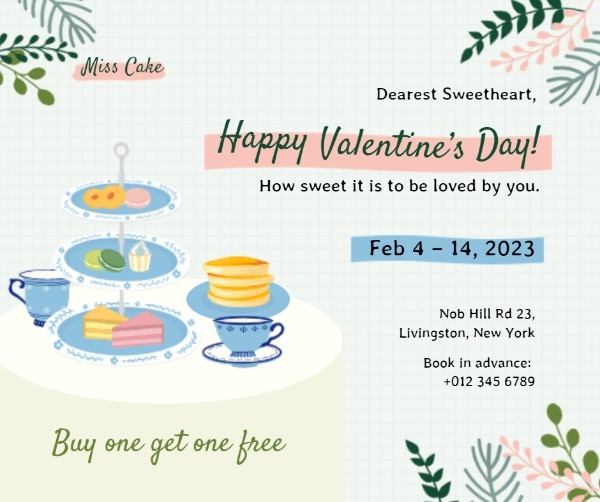 Valentine's Day Cake Sale Facebook Post