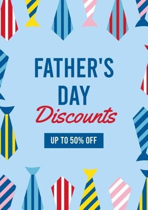 father's day, father's day sale, sale, Ties Fathers Day Discount Flyer Template