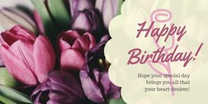 Purple Birthday Wishes Card Twitter Post