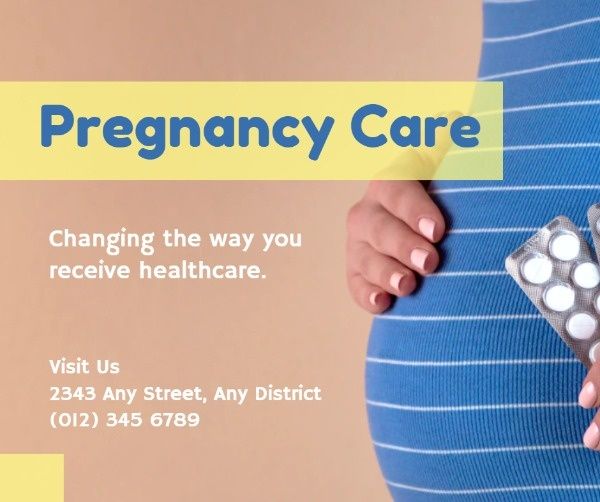 pregnant, health care, medical, Blue Pregnancy Care Facebook Post Template