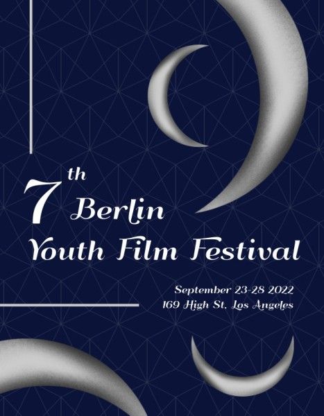 celebration, minimalist, Blue Berlin Youth Film Festival Program Template