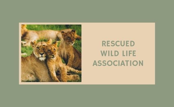 animals, ngo, non-profit, Green Wildlife Animal Protection Association Business Card Template