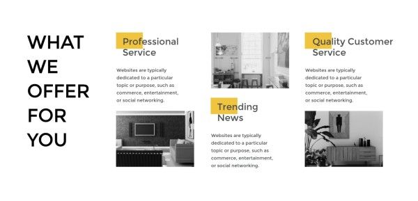  site,  internet,  online, Black And Yellow Interior Design Service Website Template