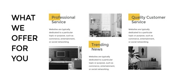 黑色和黄色室内设计服务网站 网站