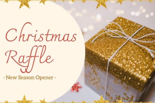 business, marketing, sale, Golden Christmas Raffle Blog Title Template
