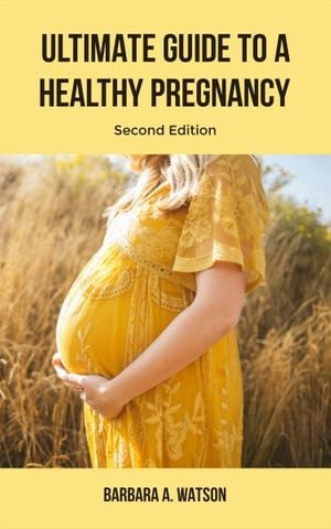 pregnant, mother, tips, Yellow Simple Healthy Pregnancy Guide Book Cover Template