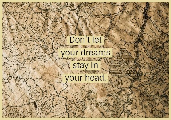 map, inspiration, encouragement, Dream Quote Postcard Template