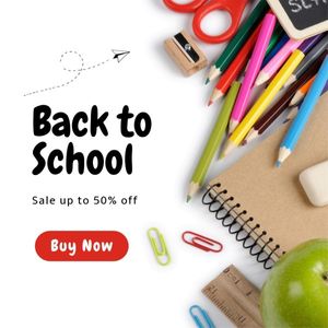 study, education, promotion, Simple Back To School Sale Instagram Post Template