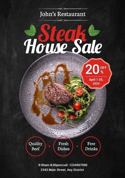 Steak House Special Sale Poster