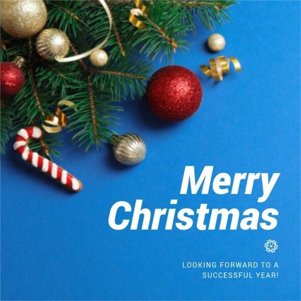 xmas, holiday, wish, Blue Elegant Classic Merry Christmas Instagram Post Template