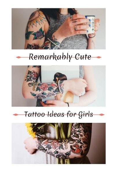 girl, woman, fashion, Cute Tattoo Ideas Pinterest Post Template
