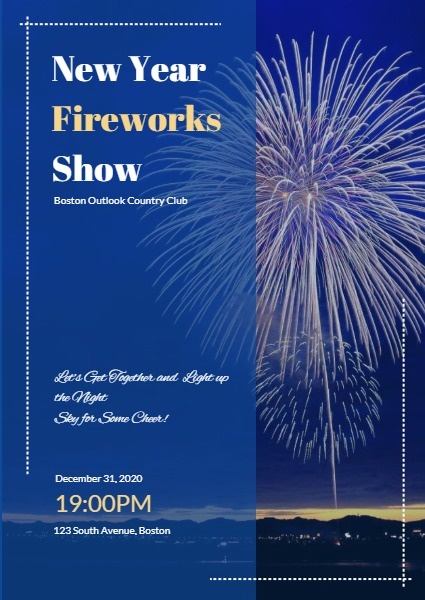 New Year Fireworks Show Invitation