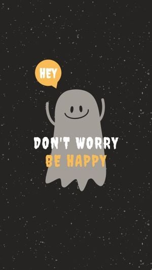 Black Cute Halloween Ghost Mobile Wallpaper