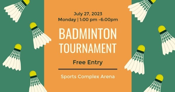 Badminton Tournament Facebook Event Cover