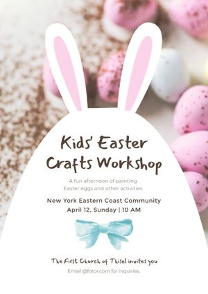 egg, egg hunting, celebrate, Kid's Easter Crafts Workshop Poster Template